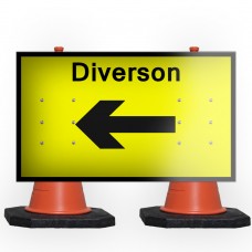Diversion Left Cone Sign